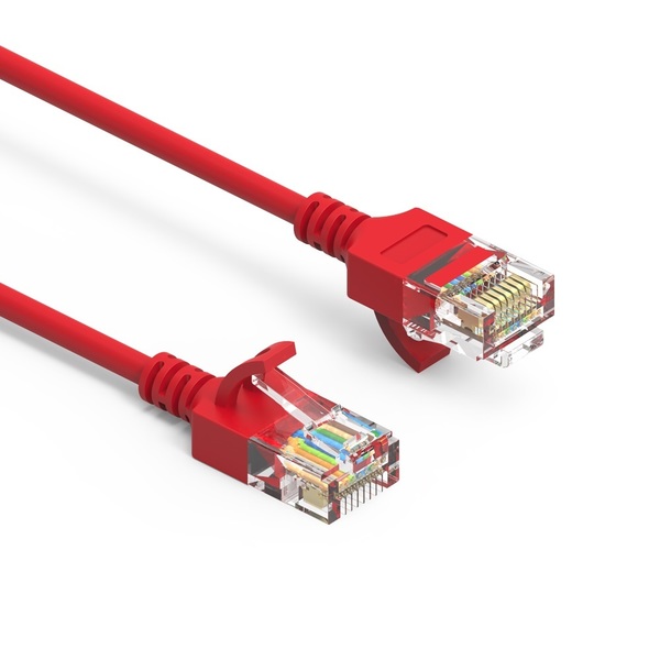 Bestlink Netware CAT6A UTP Slim Ethernet Network Booted Cable 28AWG- 2ft- Red 100253RD